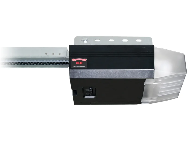 Commercial garage door operator with high-cycle motor and integrated light, designed for reliable performance and compatibility in busy facilities.