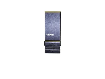 Genie Wireless slide-up cover keypad with a sleek black design, featuring the Genie logo at the top.