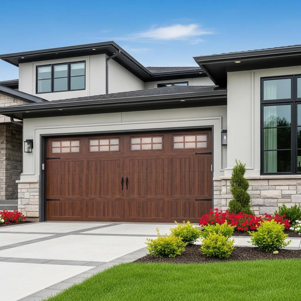 Modern custom garage door enhancing home aesthetics and functionality
